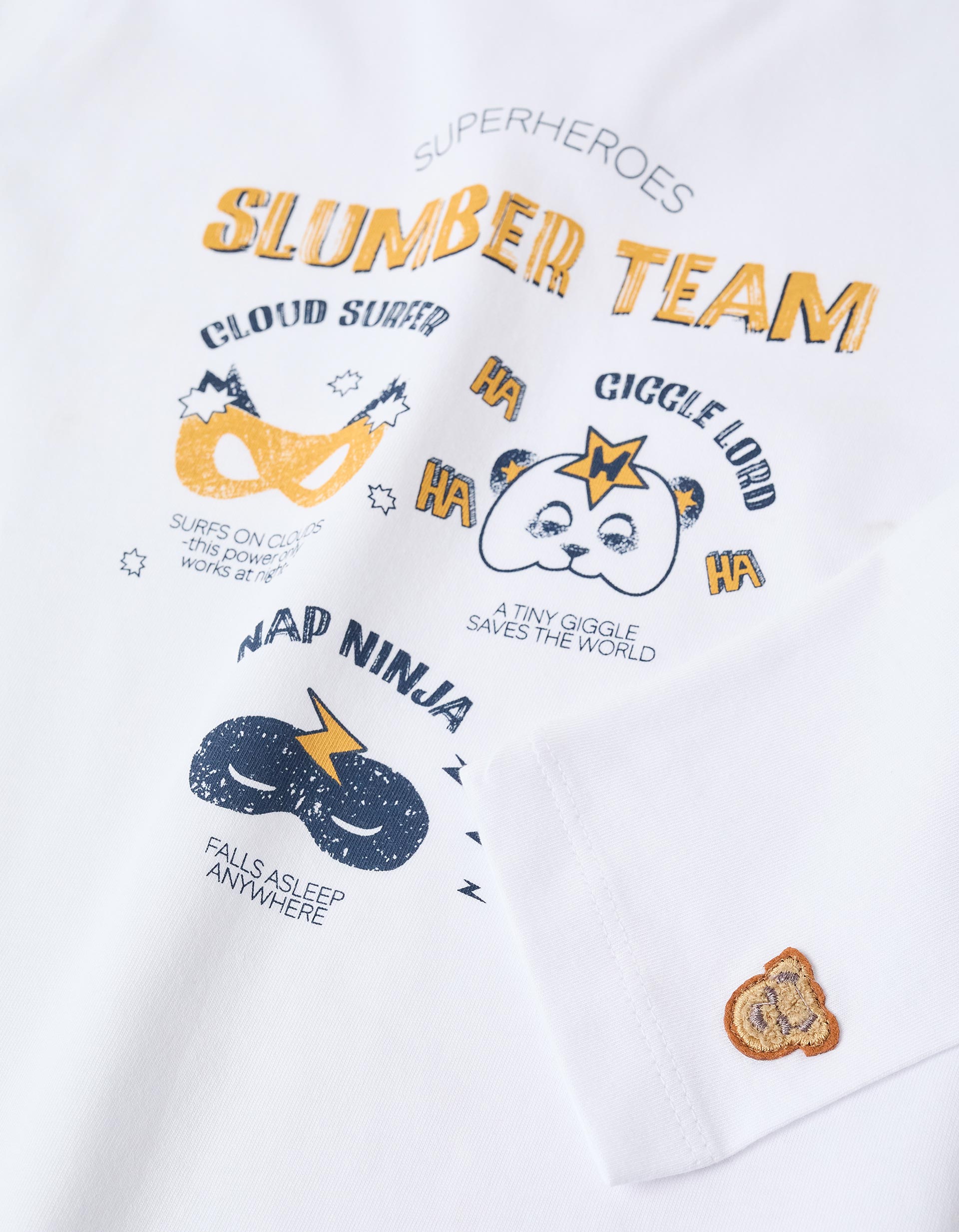 Pack de 2 pijamas de algodão com estampados para menino, branco/azul