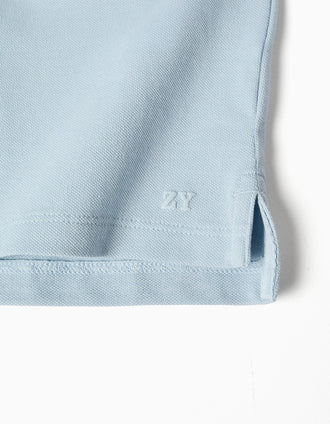 Polo en piqué de coton à manches courtes pour garçon, bleu clair