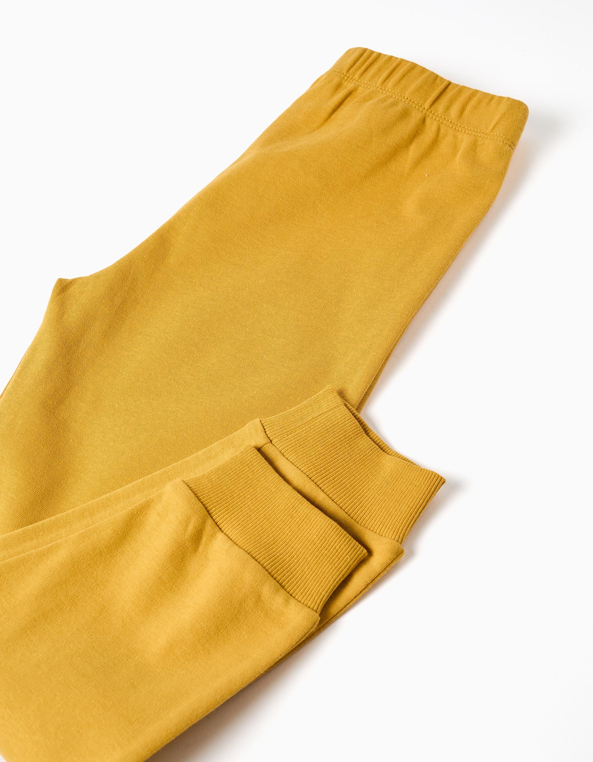 Cotton pyjamas with Nap Ninja print for boys, grey/mustard yellow