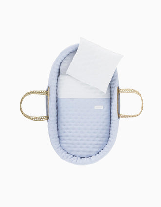 Nacelle Rembourrée en Osier Cambrass 39x80x25 cm, Bleu Bébé