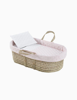 Nacelle Rembourrée en Osier Cambrass 39x80x25 cm, Rose Bébé