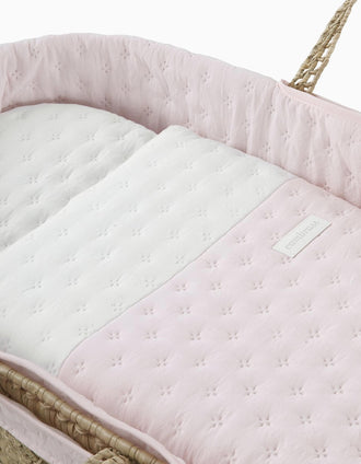 Nacelle Rembourrée en Osier Cambrass 39x80x25 cm, Rose Bébé