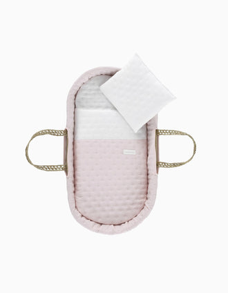Nacelle Rembourrée en Osier Cambrass 39x80x25 cm, Rose Bébé