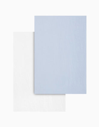 Pack de 2 Sábanas Ajustables Cambrass 60x120 cm, Azul Bebé/Blanco