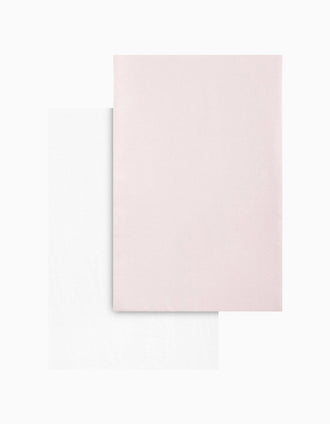 Pack de 2 Draps Housse avec Élastique Cambrass 60x120 cm, Rose Bébé/Blanc