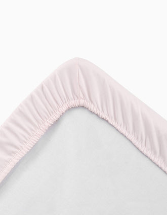 Pack de 2 Draps Housse avec Élastique Cambrass 60x120 cm, Rose Bébé/Blanc