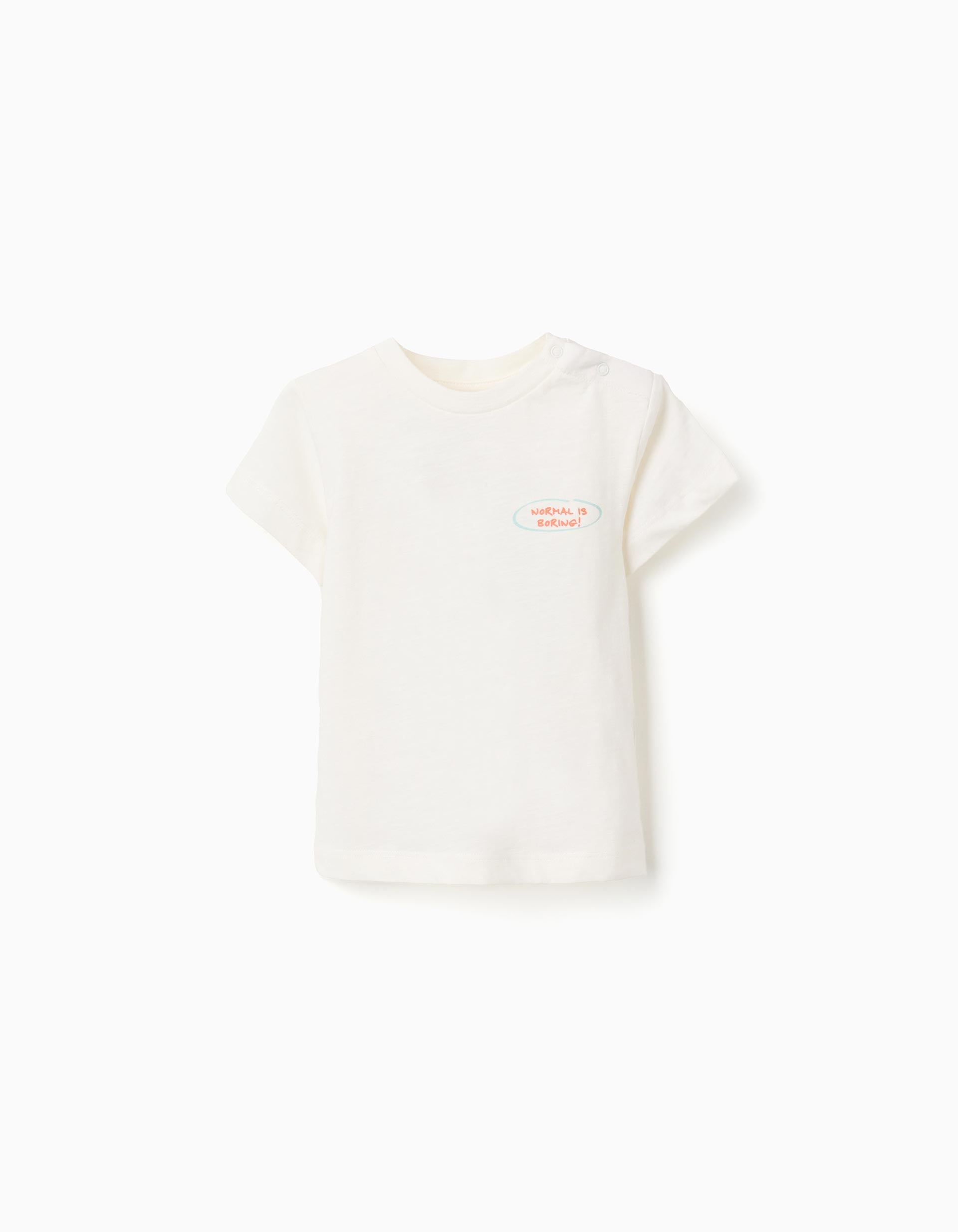 T-shirt en coton avec imprimé éléphant pour bébé garçon, beige clair