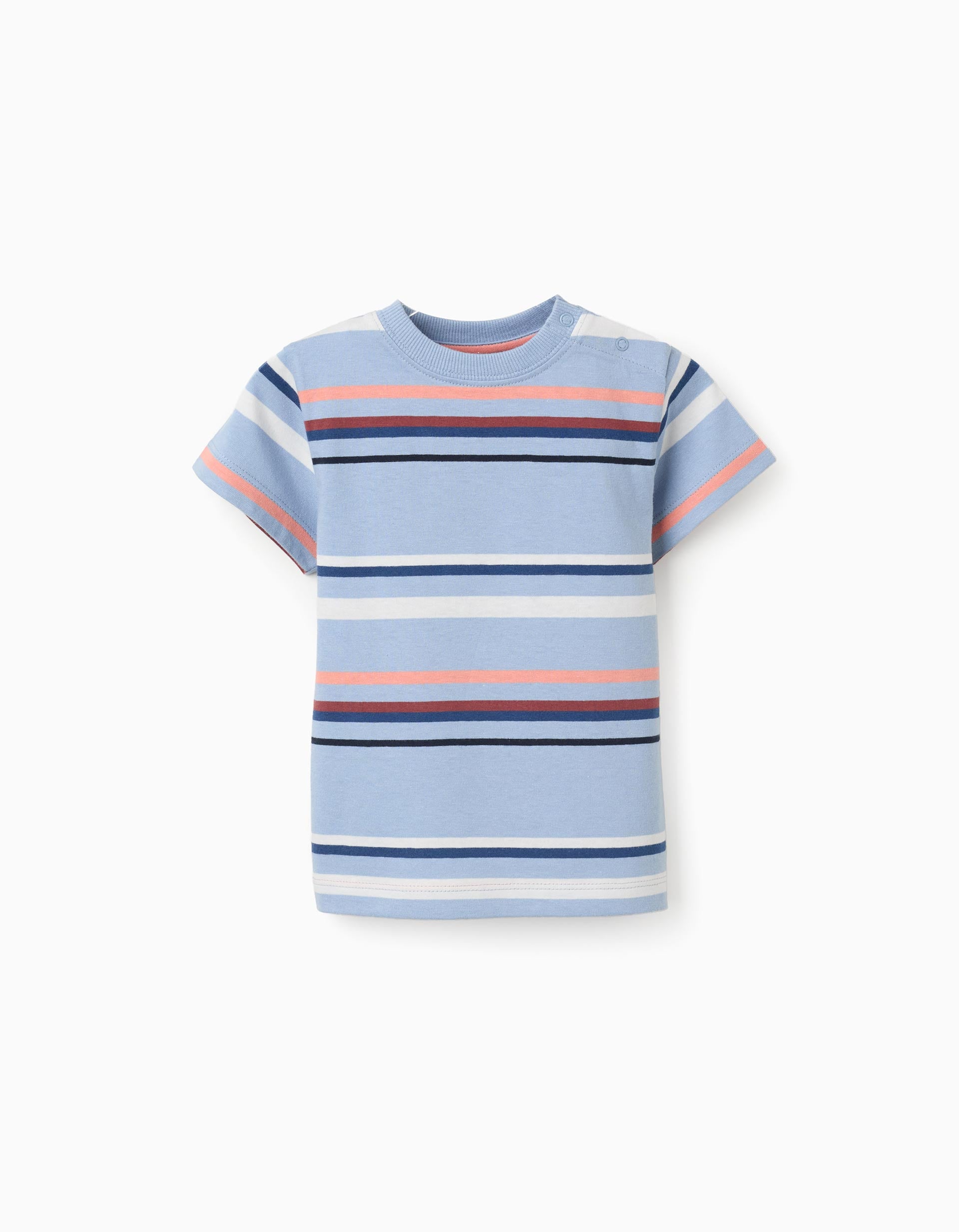 Striped cotton T-shirt for baby boys, multicolour