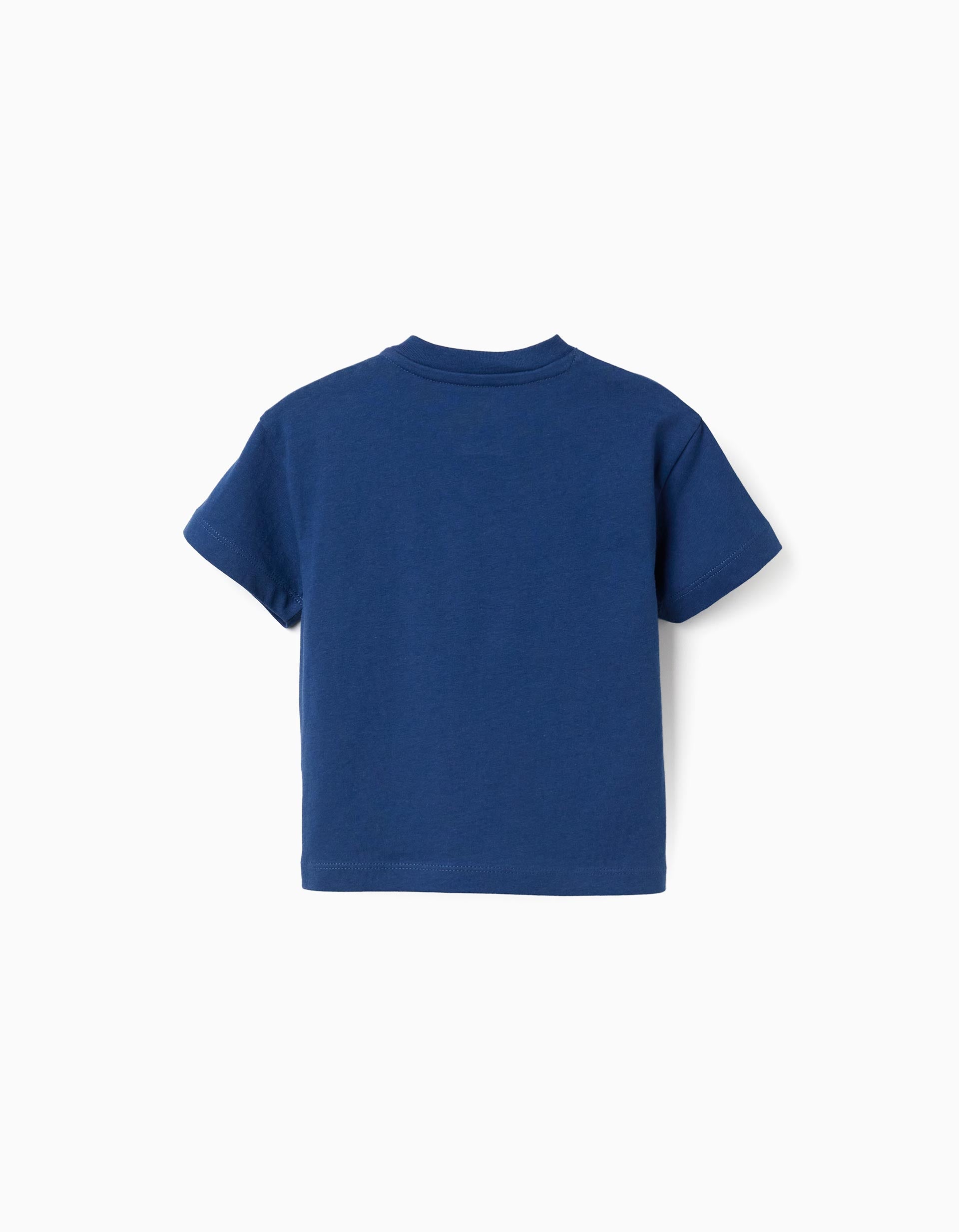 T-shirt en coton avec imprimé éléphant pour bébé garçon, bleu foncé