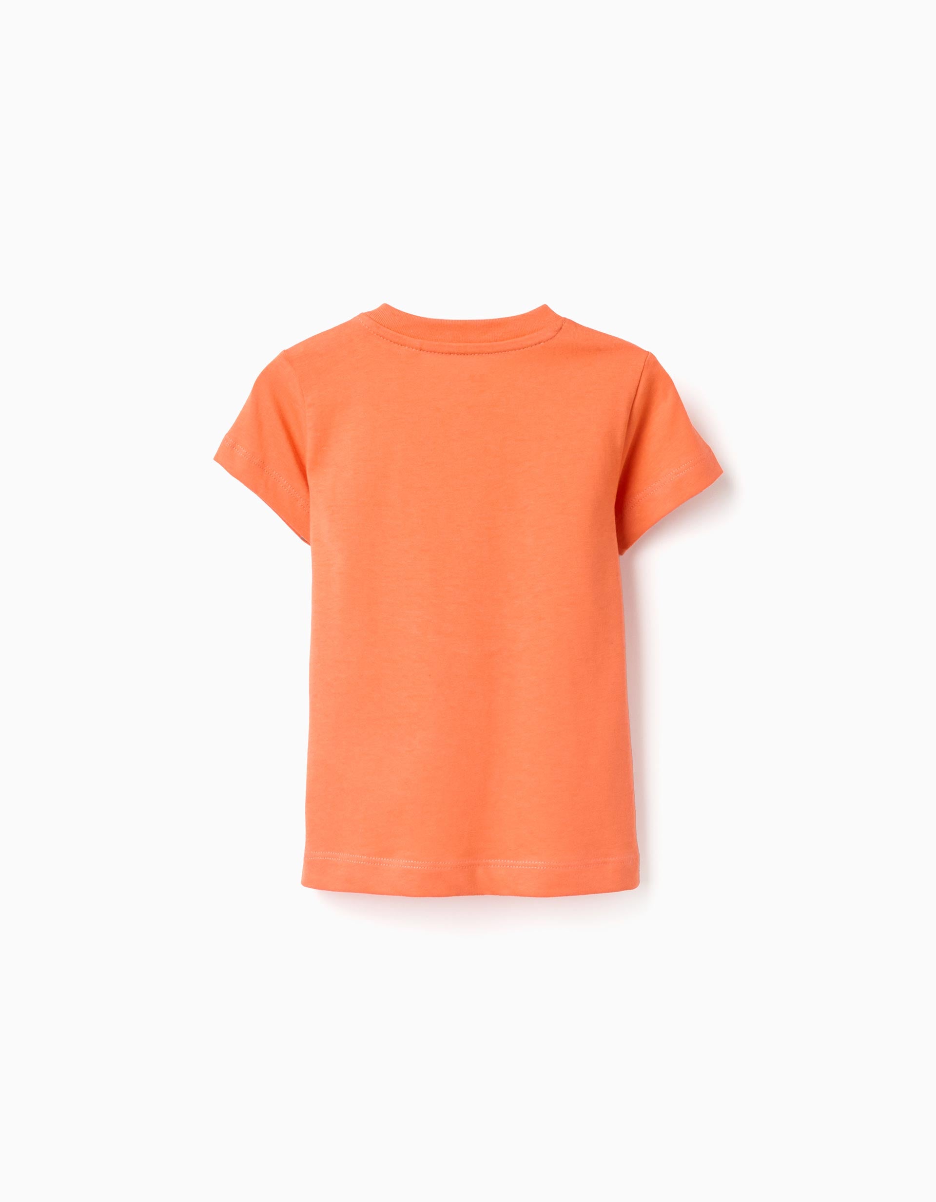 T-shirt en coton avec imprimé éléphant pour bébé garçon, orange