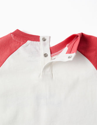 Cotton T-shirt with Colors print for baby boys, white/red