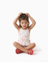Swimsuit with beach motif and lining for baby girls, white