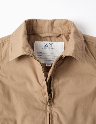 Cazadora de sarga de algodón con bolsillos para bebé niño, beige oscuro