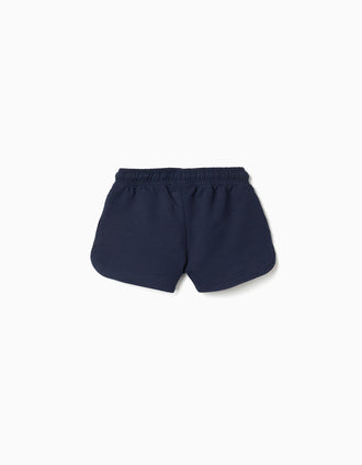2 pantalones cortos de algodón con cordón para bebé niña, coral/azul