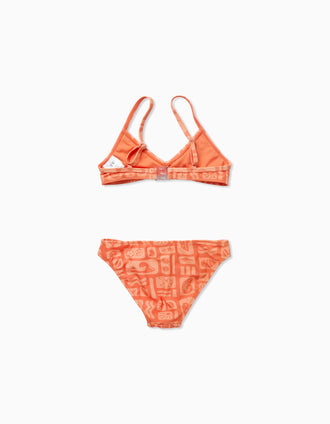 Pack de 2 bikinis con lazo decorativo para niña, naranja