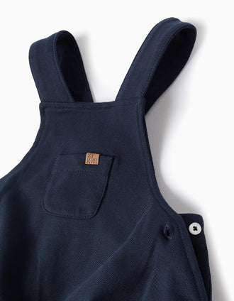 Body + fofo de algodão para recém-nascido, branco/azul-escuro