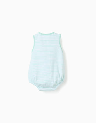 Pack of 2 sleeveless cotton rompers with for newborn boys, multicolour