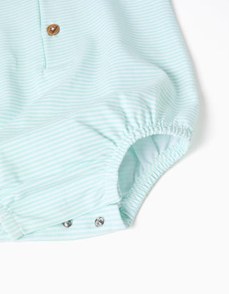 Pack of 2 sleeveless cotton rompers with for newborn boys, multicolour