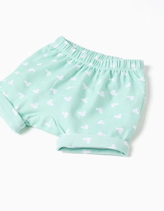 Body + short avec imprimé Mickey pour nouveau-né, blanc/vert