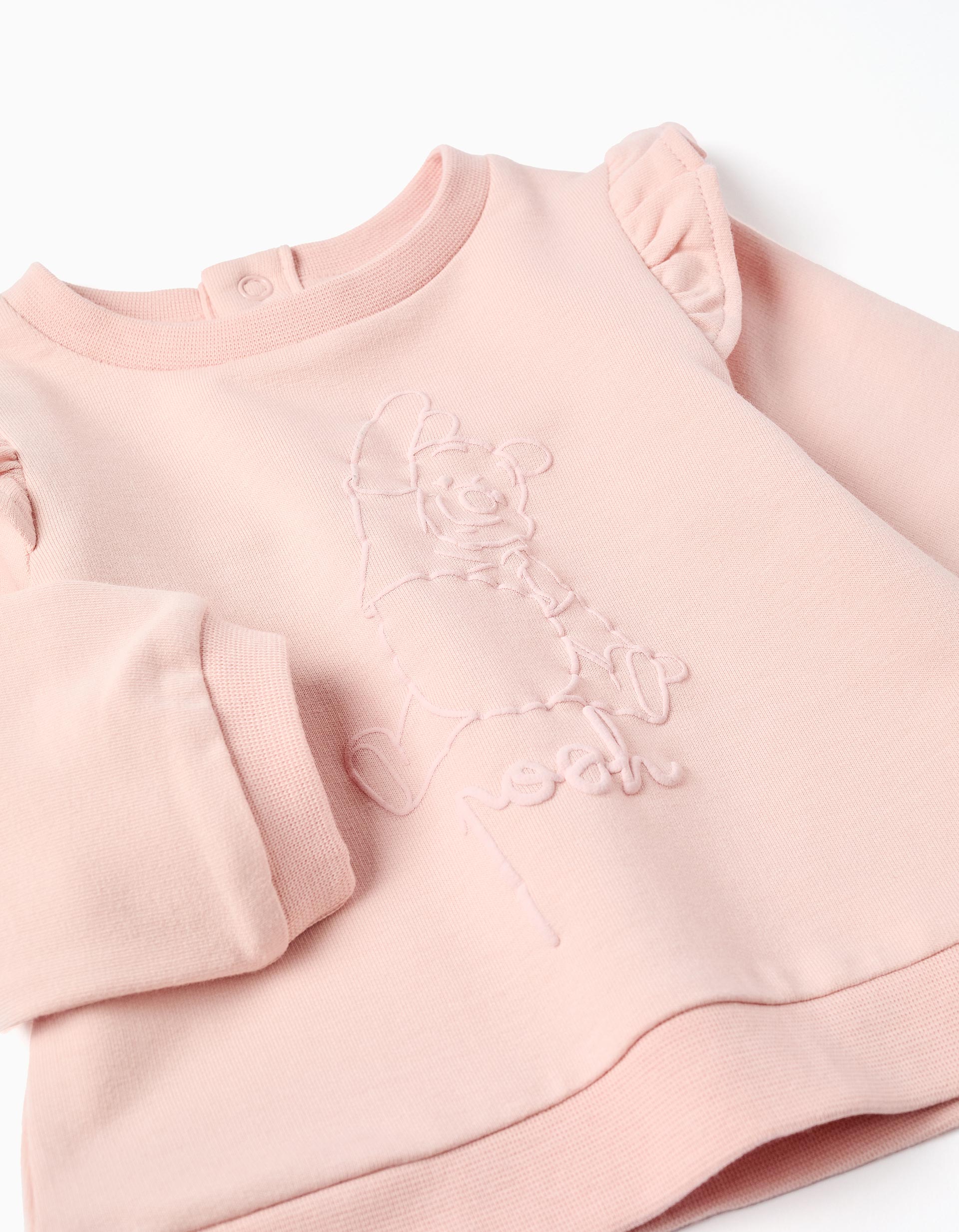 Sweat à imprimé Winnie l'Ourson + pantalon pour nouveau-née, rose clair