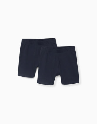 Pack de 2 mallas cortas lisas para niña, azul oscuro