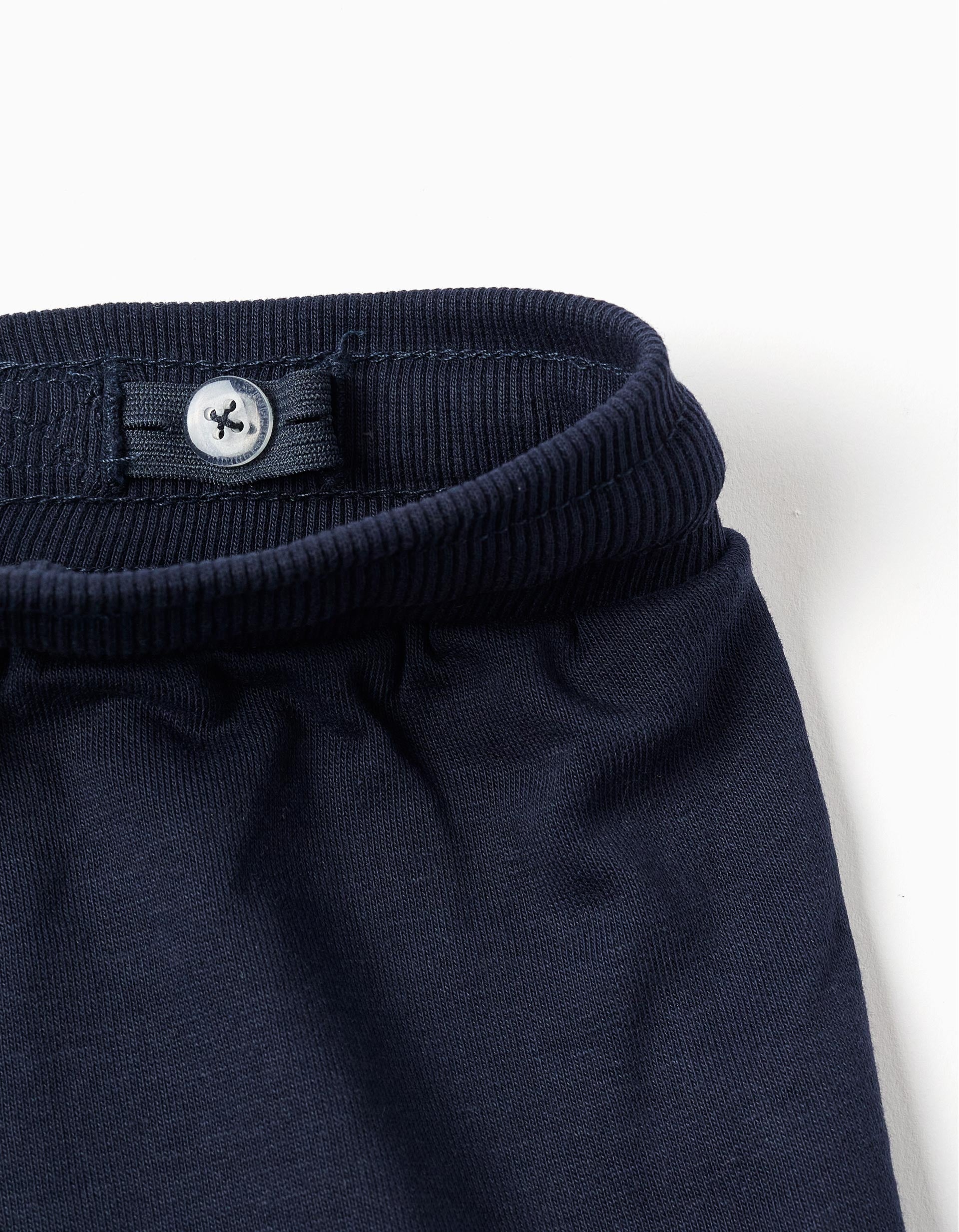 Pantalón corto cargo de felpa con cordón para bebé niño, azul oscuro