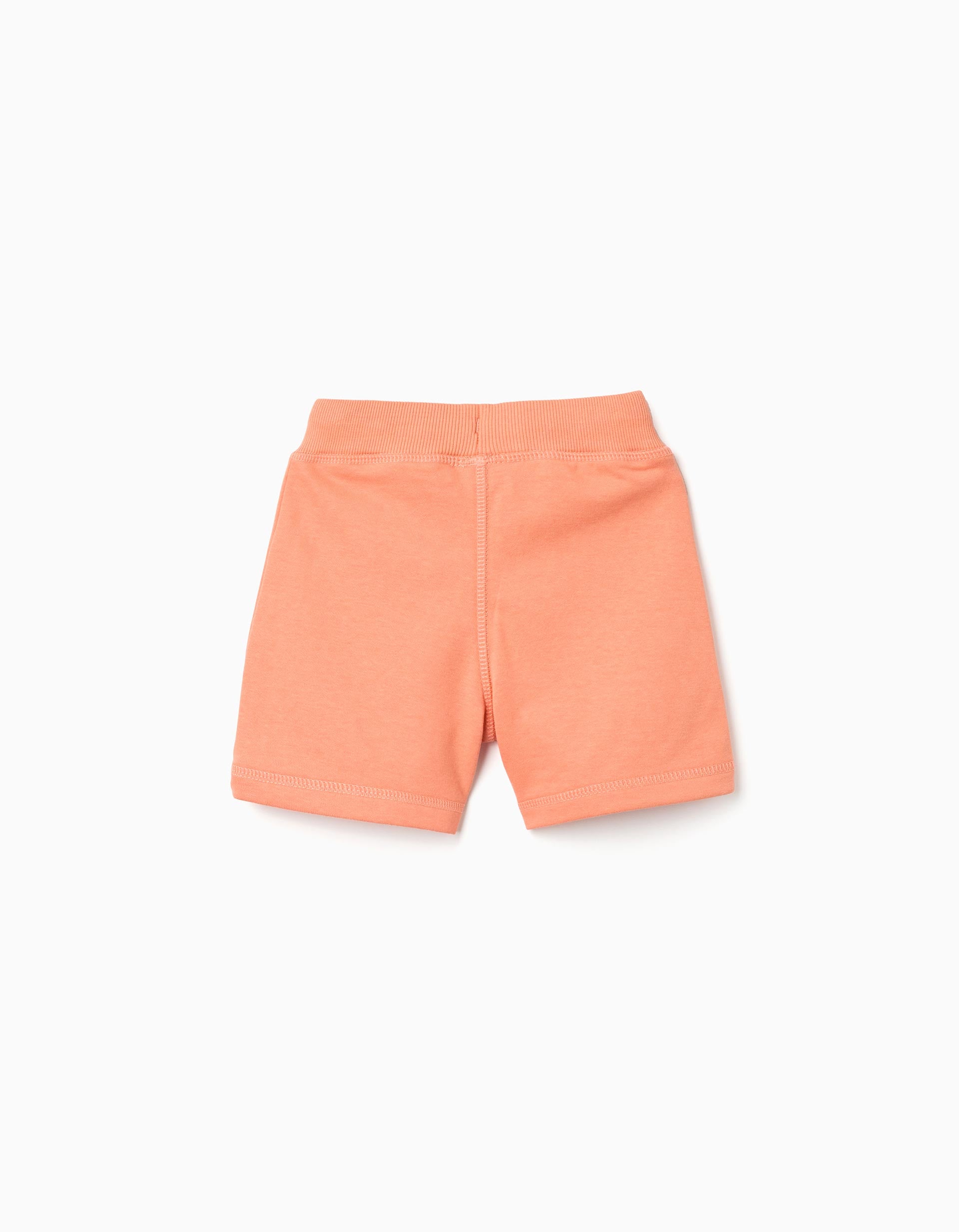Pantalón corto de felpa con cordón para bebé niño, naranja