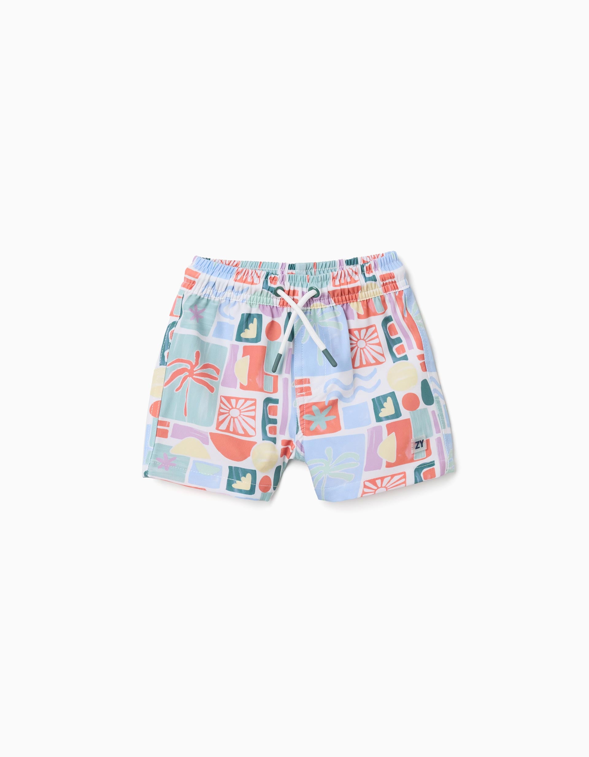 Short de bain à imprimé coloré et cordon pour bébé garçon, multicolore
