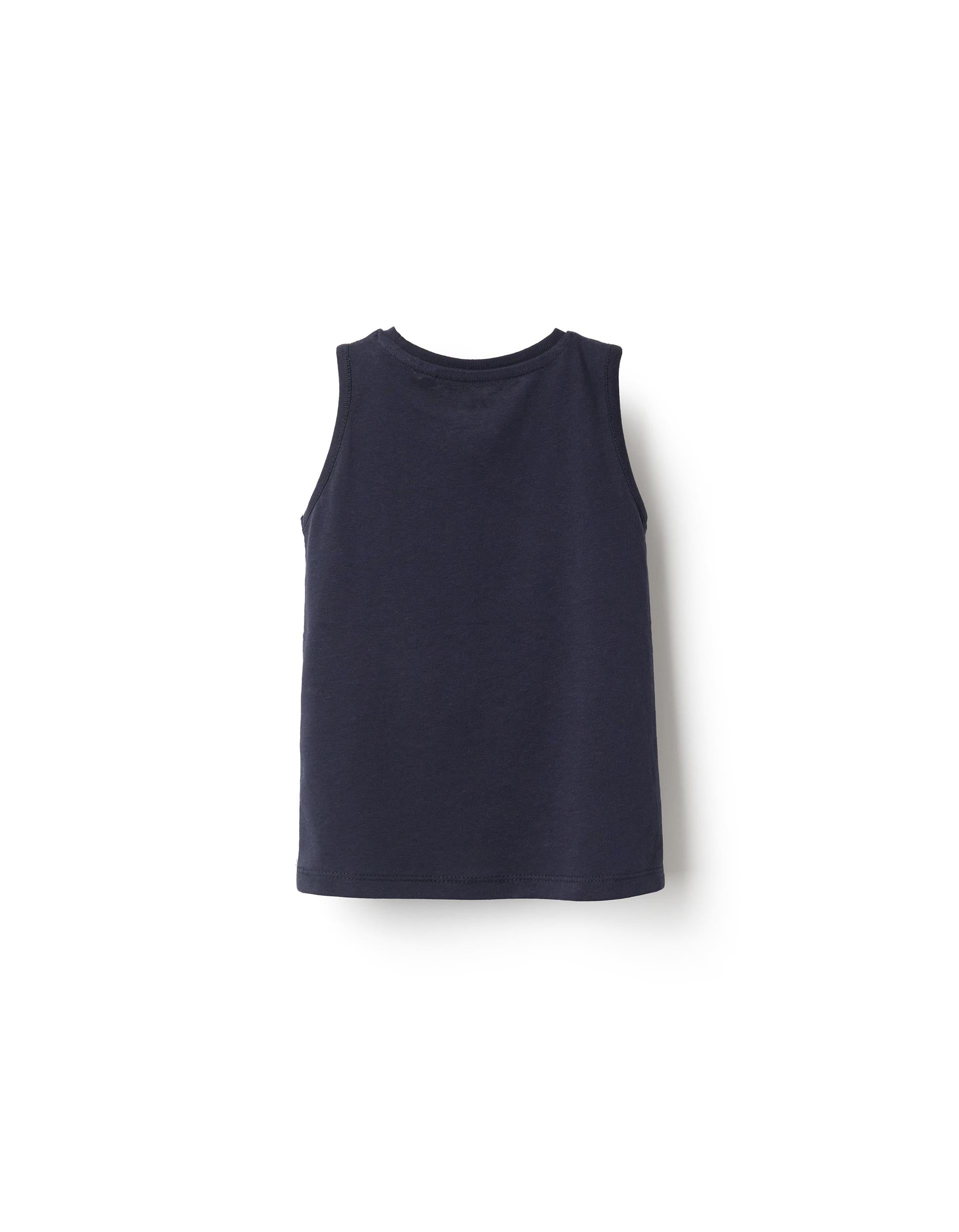 2 camisetas sin mangas con estampados para bebé niño, azul/verde