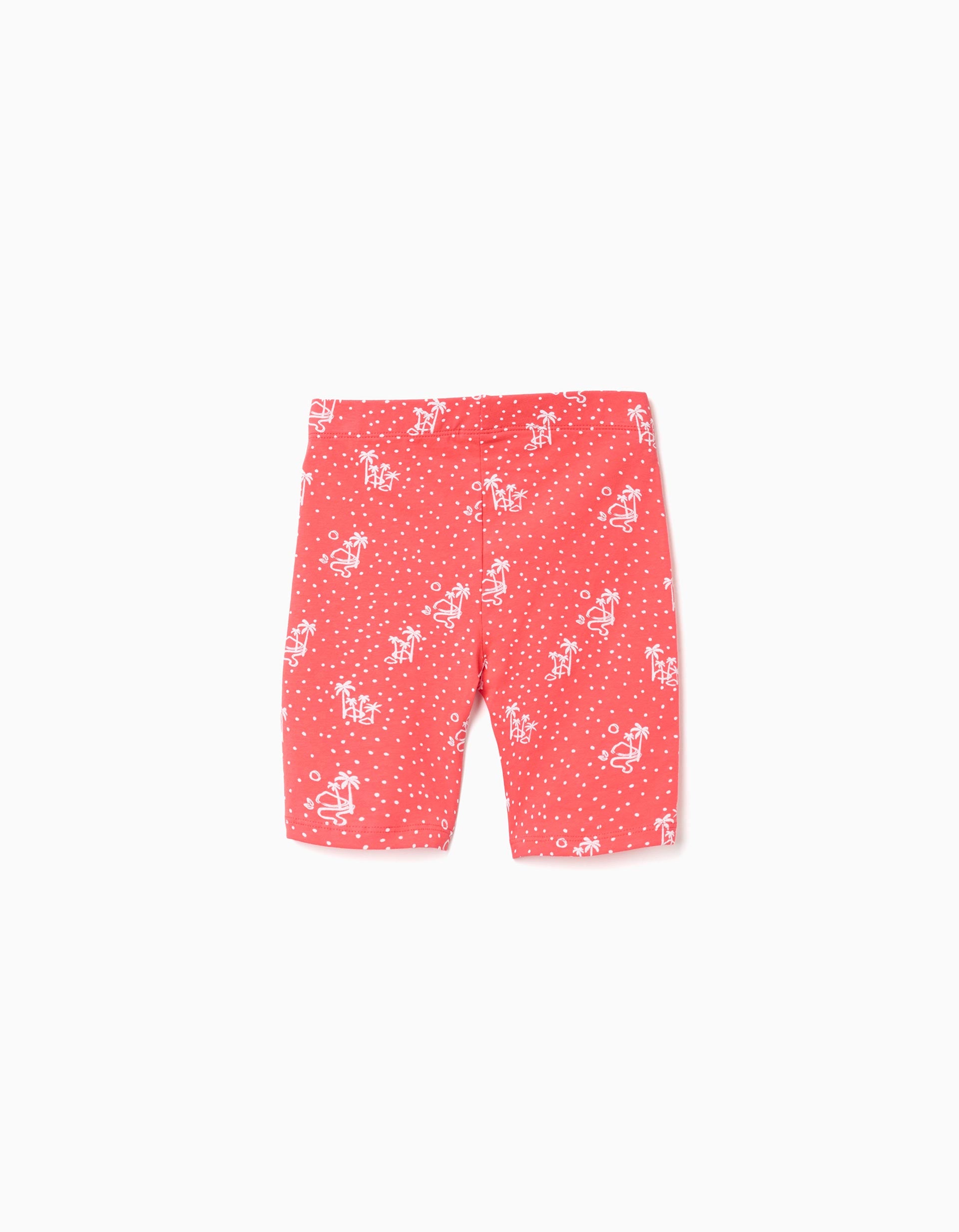 Pack de 2 mallas cortas lisas/estampadas para niña, rojo