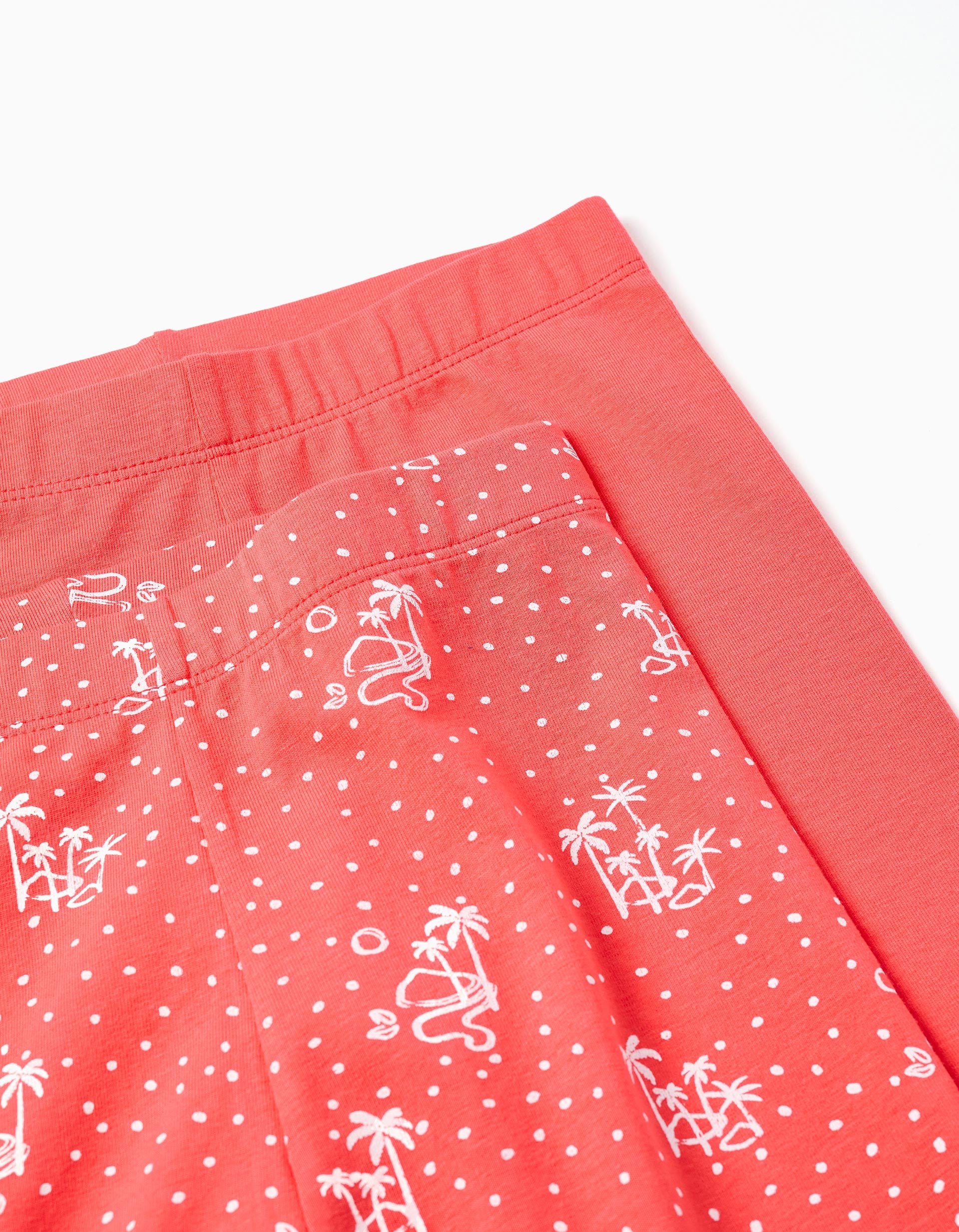 Pack de 2 mallas cortas lisas/estampadas para niña, rojo