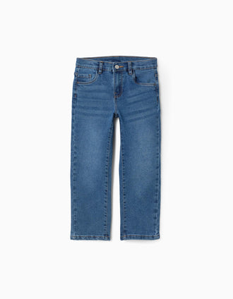 Pantalón vaquero recto para niño, azul