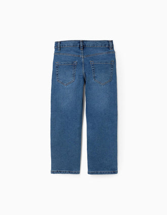 Pantalón vaquero recto para niño, azul