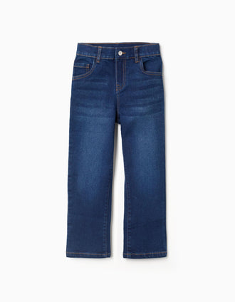 Pantalón vaquero recto para niño, azul oscuro