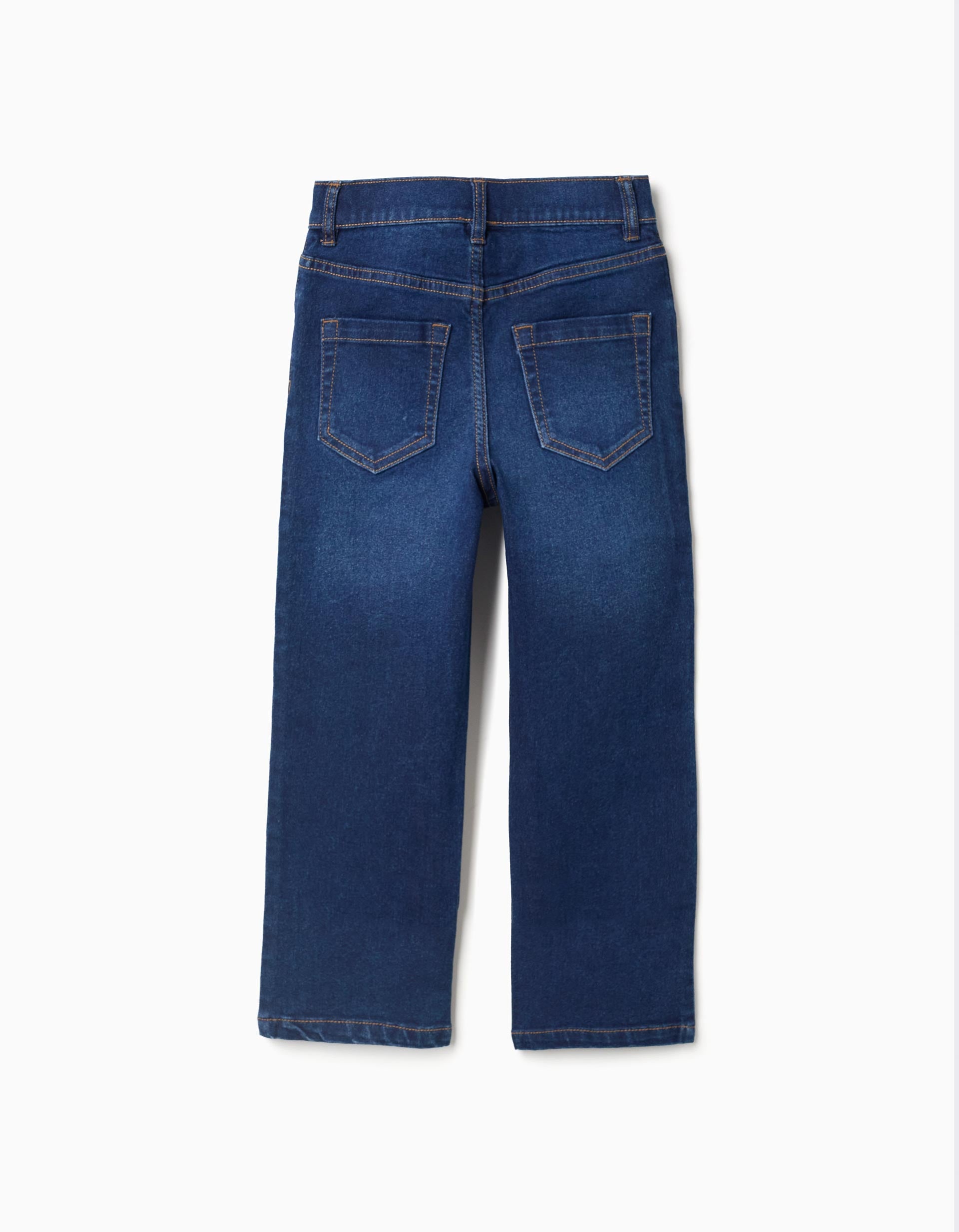 Calças de ganga straight fit para menino, azul-escuro