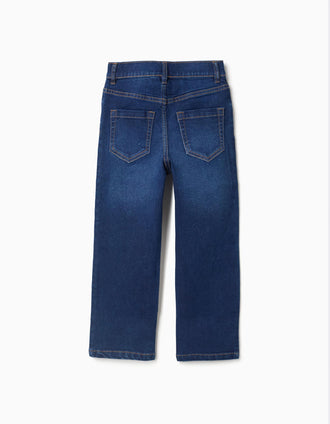 Pantalón vaquero recto para niño, azul oscuro