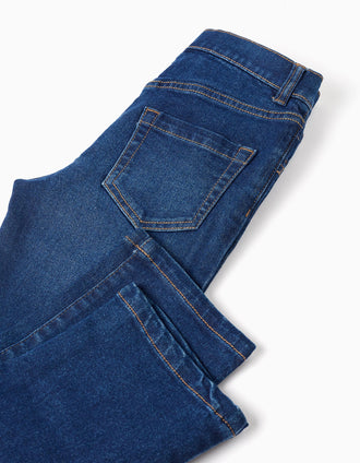 Pantalón vaquero recto para niño, azul oscuro