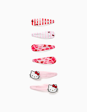 Pack of 6 Hello Kitty Hair Clips for Babies and Girls, Pink