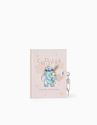 Journal Stitch avec Cadenas et Clés pour Fille, Rose/Beige Assorti