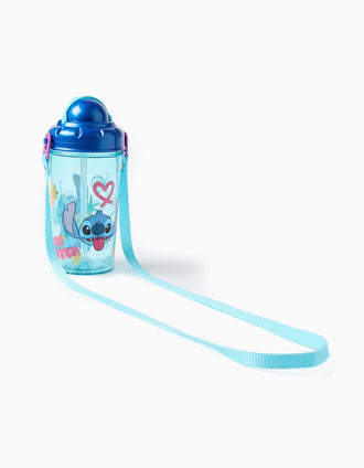 Bouteille d'Eau Stitch avec Paille pour Enfant, Bleu