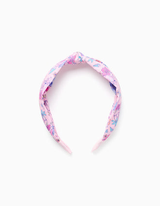 Stitch Headband with Knot on Top for Babies and Girls, Pink