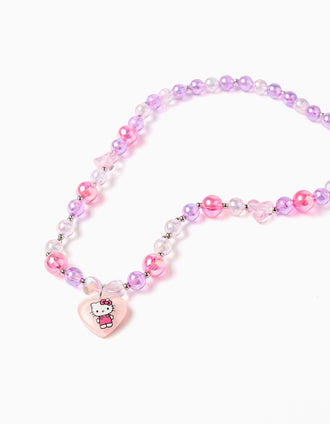 Collar con Cuentas/Colgante para Niña 'Hello Kitty', Rosa