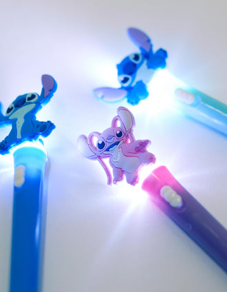 Stylo Lampe de Poche avec Stitch pour Enfant, Bleu/Violet Assorti