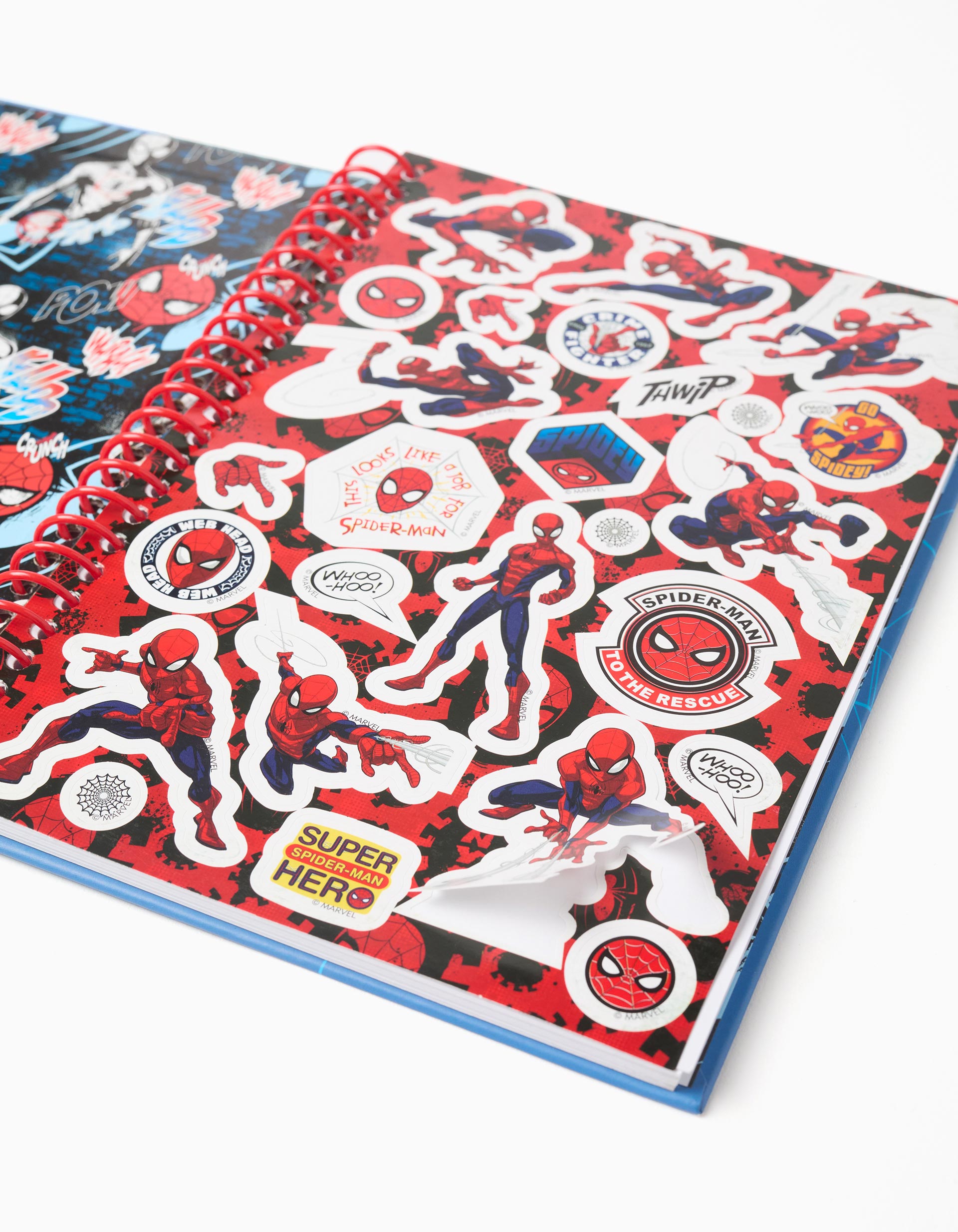 Notebook Set Boy A5 Lined Notebook with Spider-Man Stickers for Boys, Blue – ZIPPY