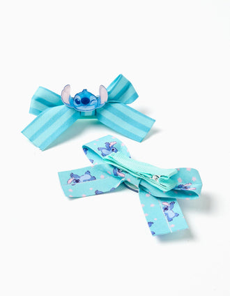 Pack de 2 Horquillas con Lazo 'Angel & Stitch' para Niña, Azul