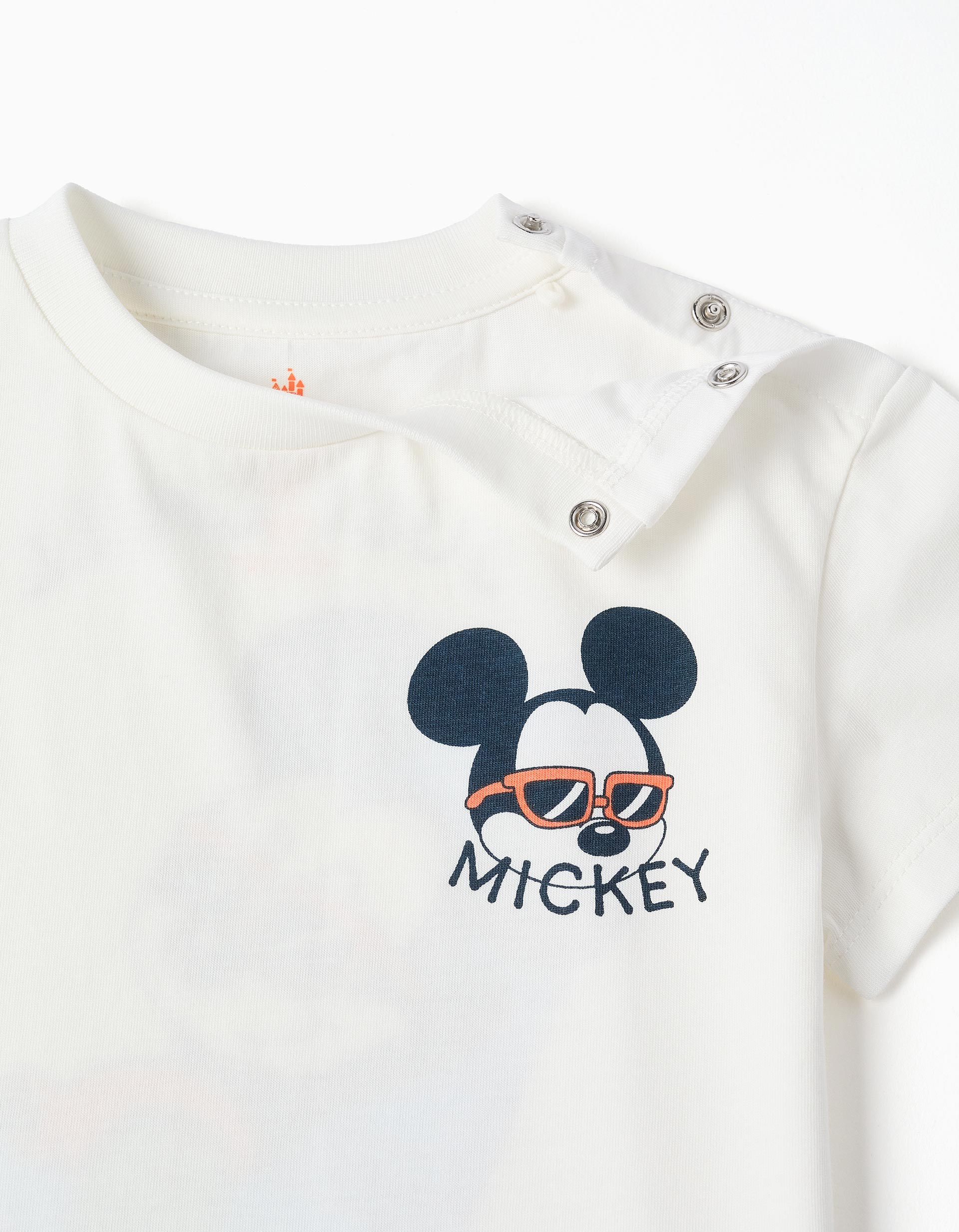 T-shirt en coton avec imprimés Mickey pour bébé garçon, blanc