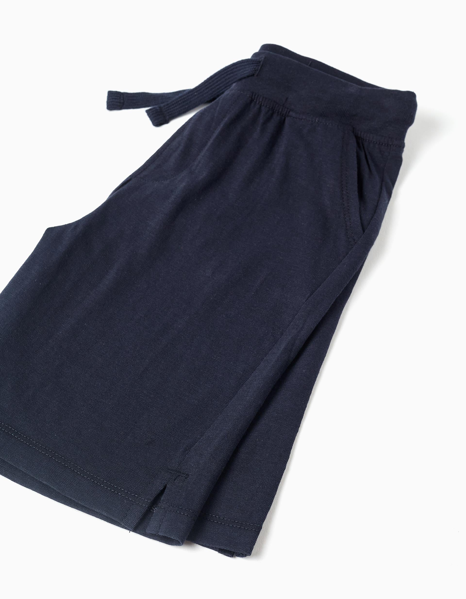 T-shirt et short en coton avec imprimé pour garçon, orange/bleu foncé