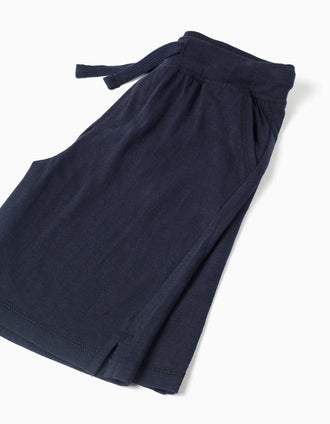 Camiseta y pantalón corto con estampado para niño, naranja/azul oscuro