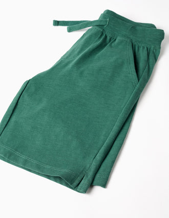 Camiseta + bermudas de algodón para niño, blanco/verde oscuro
