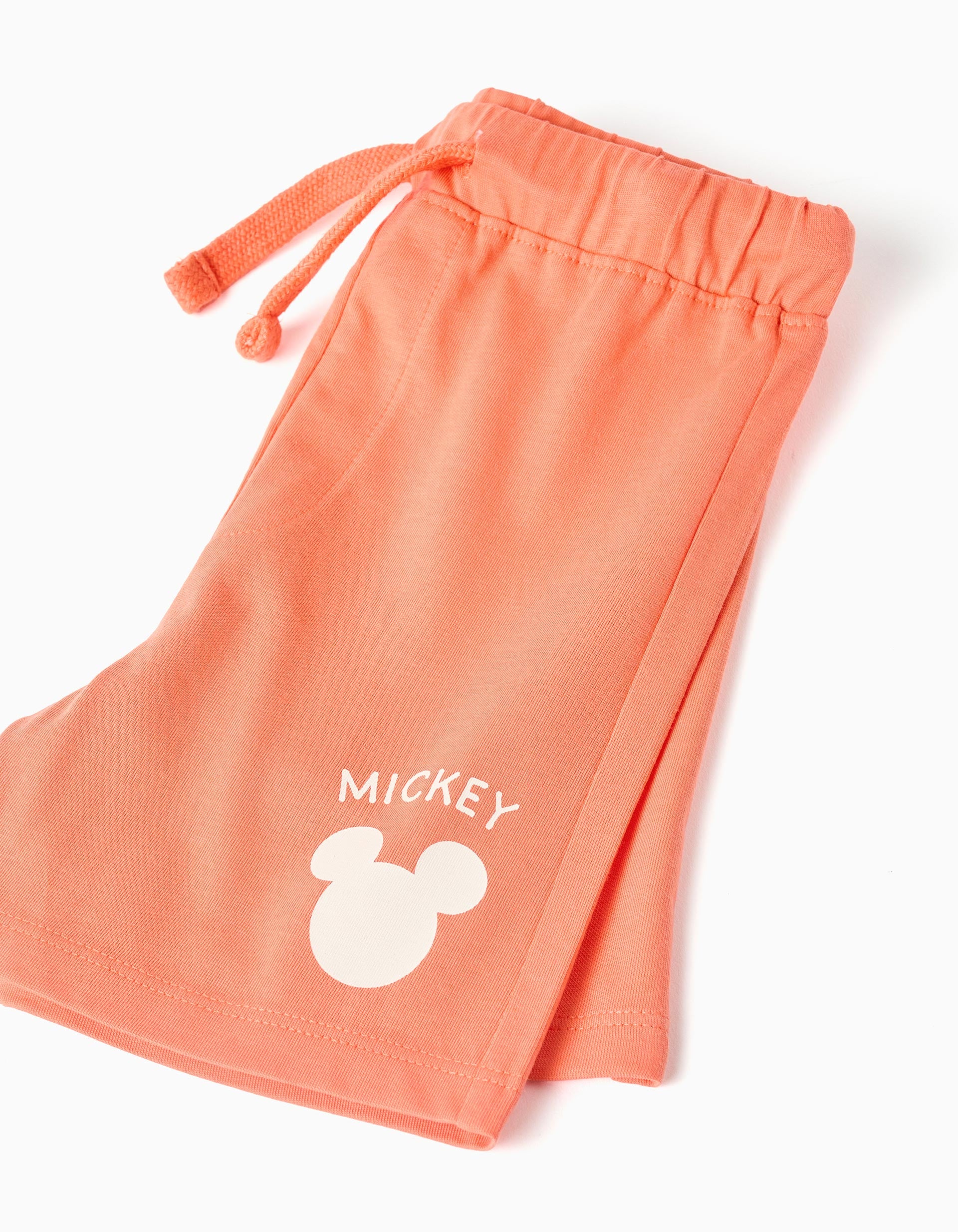 T-shirt et short avec imprimé Mickey pour bébé garçon, blanc/orange
